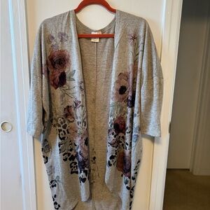 Floral Gray Cardigan